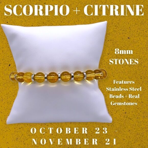 NWT Wool + Pepper Co. Scorpio + Citrine Bracelet - Zodiac x Gemstone Collection - Picture 2 of 13